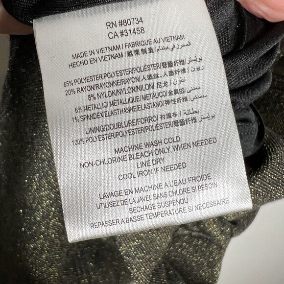 BCBG Generation Dress Womens Large Gold Black Metallic Party NYE Glam Vegas - Picture 5 of 16